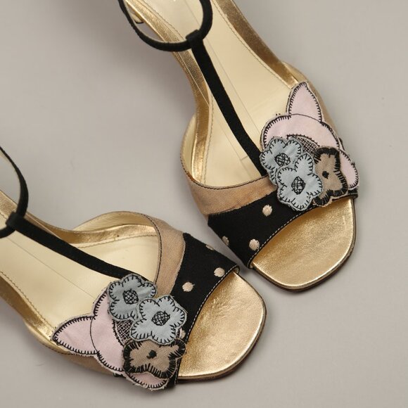 PRADA Gold Flower Sandals - Picture 10 of 13
